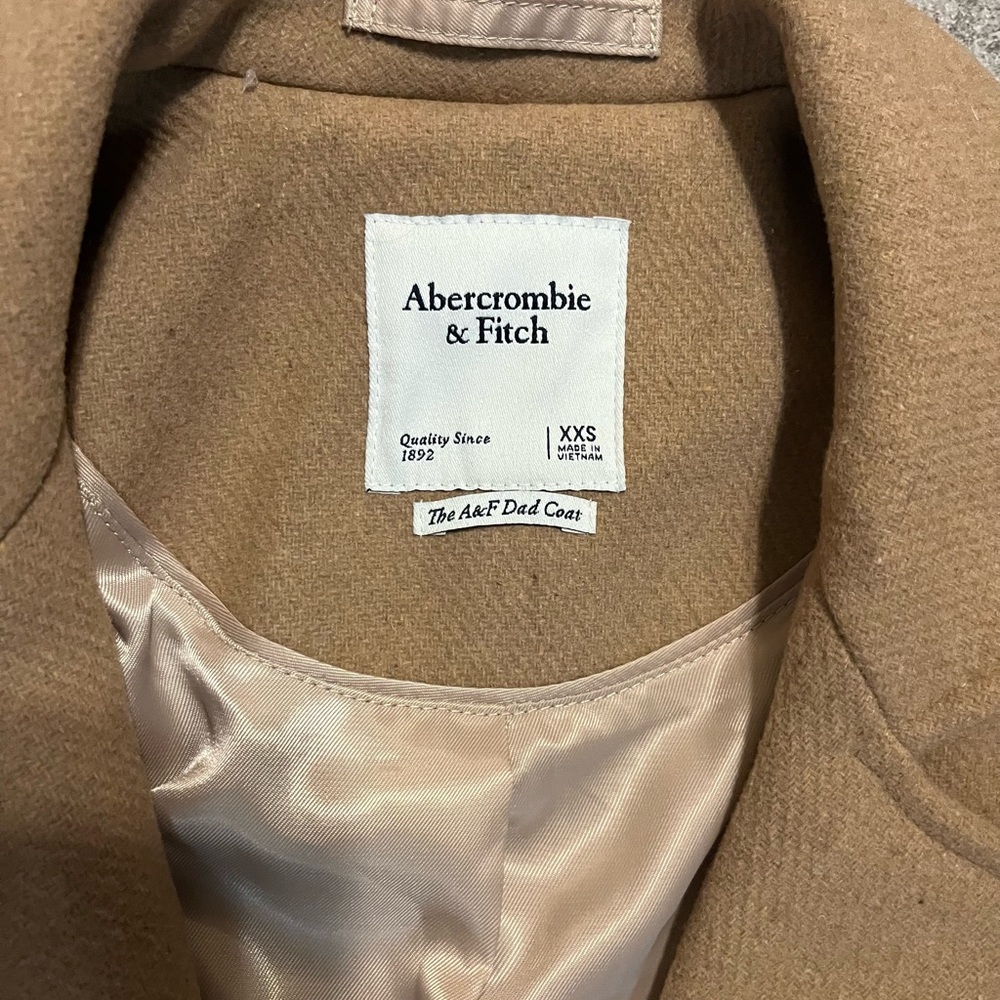 SOLD - Abercrombie & Fitch Tan Wool Coat - Picture 1 of 3